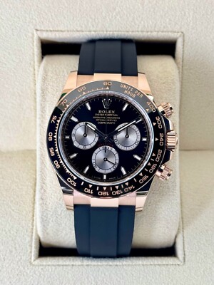 NEW 2024 Rolex Cosmograph Daytona 40mm 126515LN Rose Gold Oysterflex Black Dial