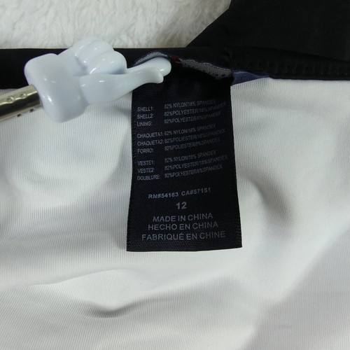 Tommy Hilfiger Swimsuit Womens 12 White Black One Piece Surplice UPF50 - Picture 13 of 15