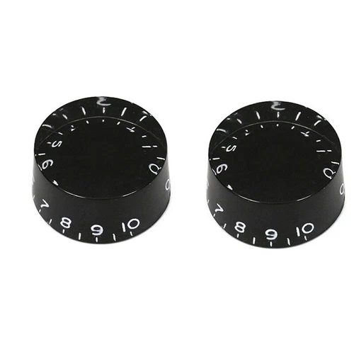 2 Vintage-style Speed Knobs Black inchSize 24 splines shaft for Gibson LP SG