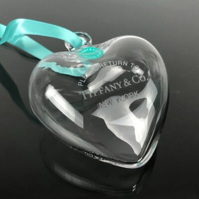 Tiffany & Co. Crystal Glass Heart Ornament with Box MINT | eBay
