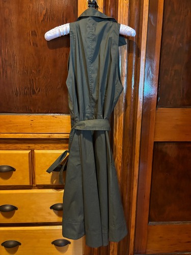 NWT Banana Republic Sleeveless Belted Button Front Shirt Dress Army Green Sz 12P - Picture 8 of 8