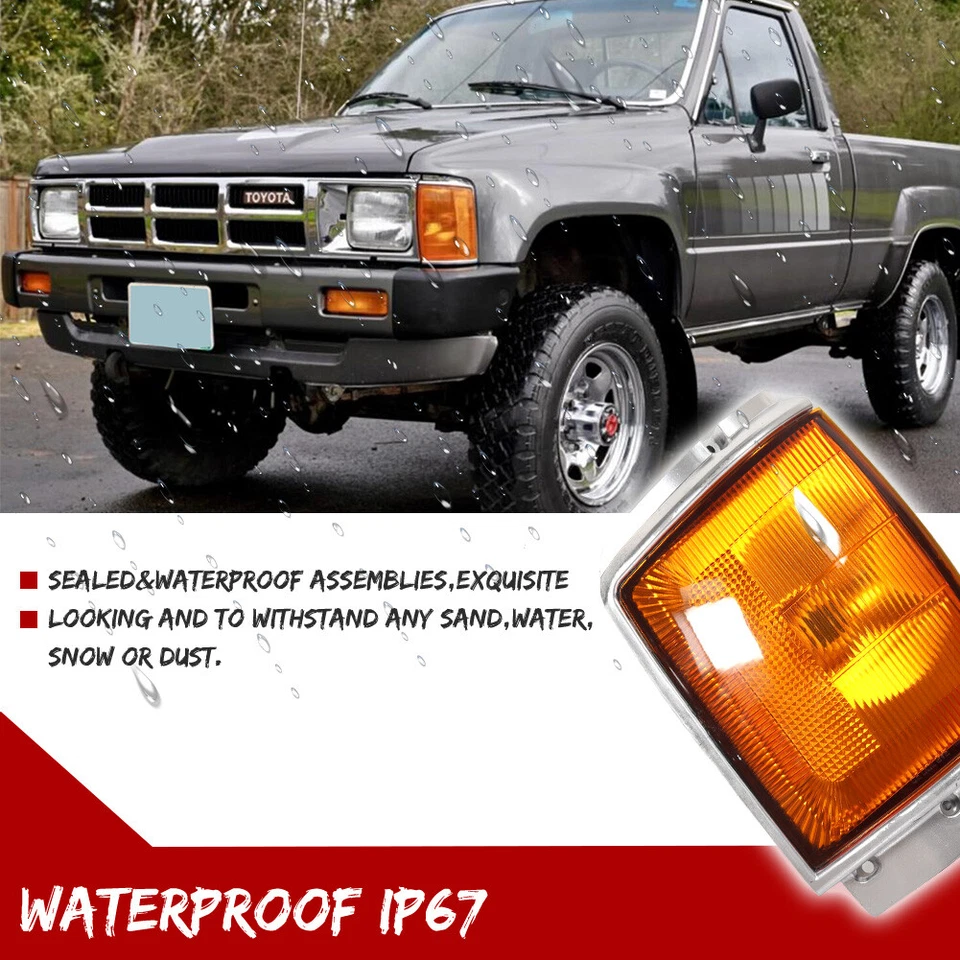 琥珀色镜头前侧标记角灯适用于 1984 - 1986 年丰田皮卡 & 4Runner — 第 4/4 张图片