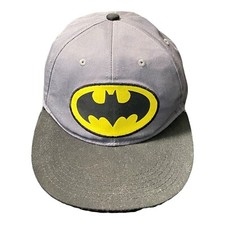 DC Comics Batman Snapback Hat Logo Gray Black Adjustable Baseball Cap OSFM