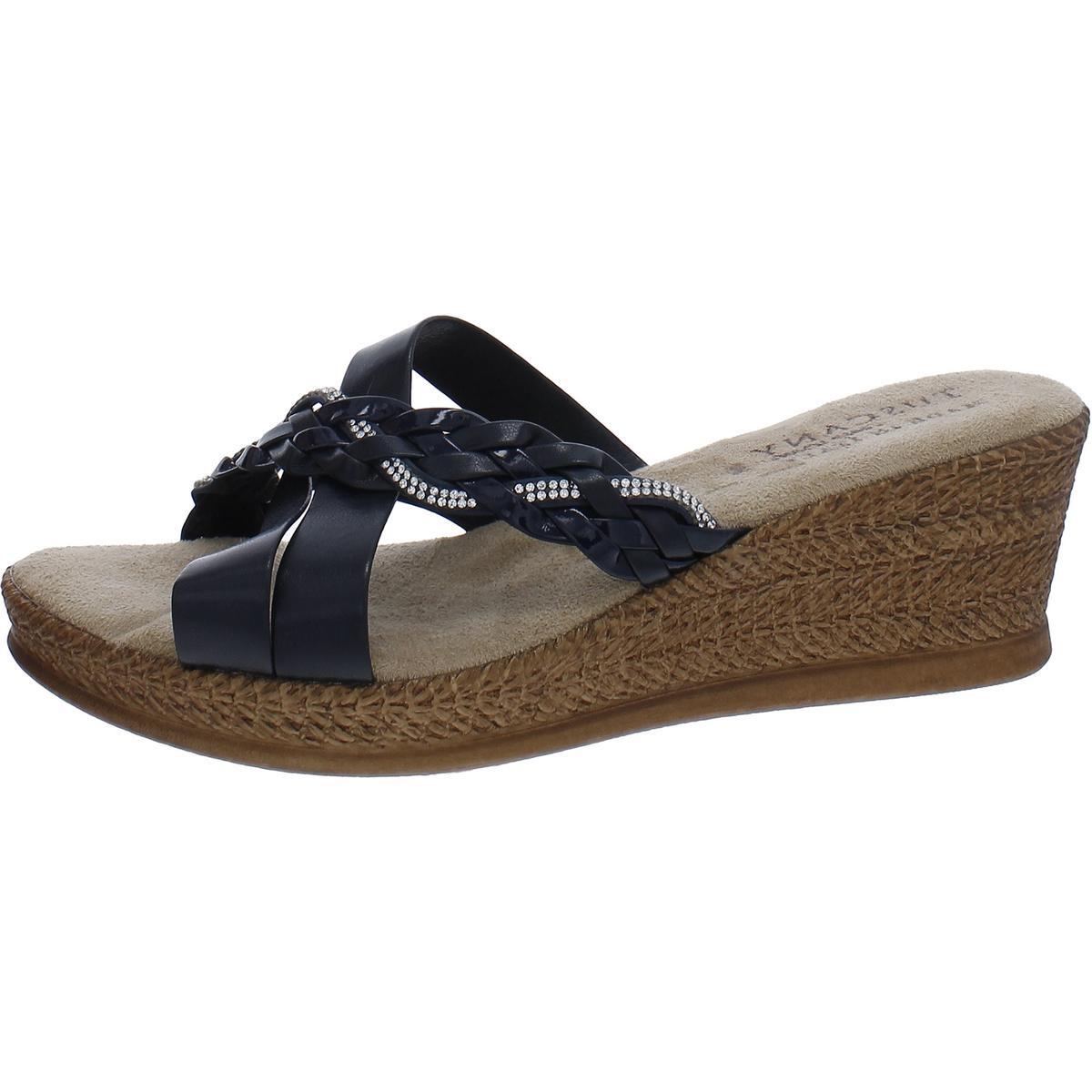 Женские черные босоножки на танкетке Tuscany By Easy Street 9 Medium BM BHFO 4272 3290₽