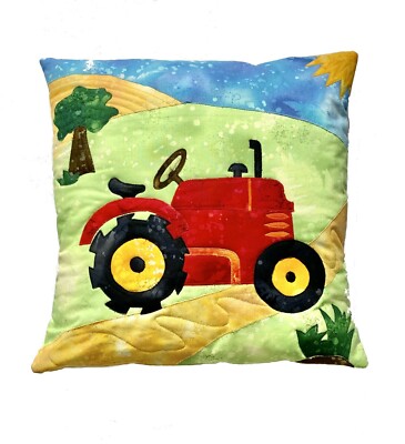 DIY, Materialpackung, Quilt, Kit, Pillow, Stoff + Schnitt,  Kissen, ''Traktor''
