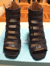 Blue by Betsey Johnson Women's Black Sparkle Glitter Heels Shoes Sz. 10