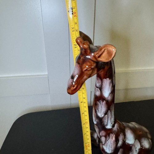 Figura Jirafa Sentada De Colección Cerámica Esmaltada Marrón 10.5" - Imagen 15 de 18