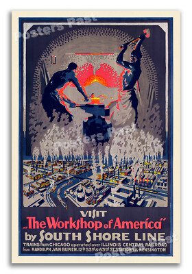 ヴィンテージポスター　made in USA Visit the Workshop of America - 1920s Vintage Industrial Travel