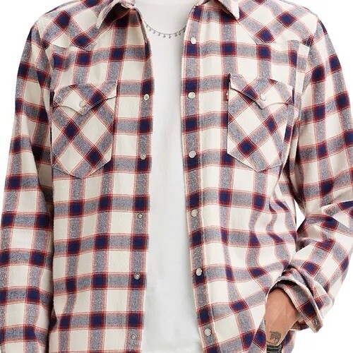 Levis Western Pearl Snap Shirt Men Small Plaid Button Cowboy Rodeo Flannel - Picture 11 of 13