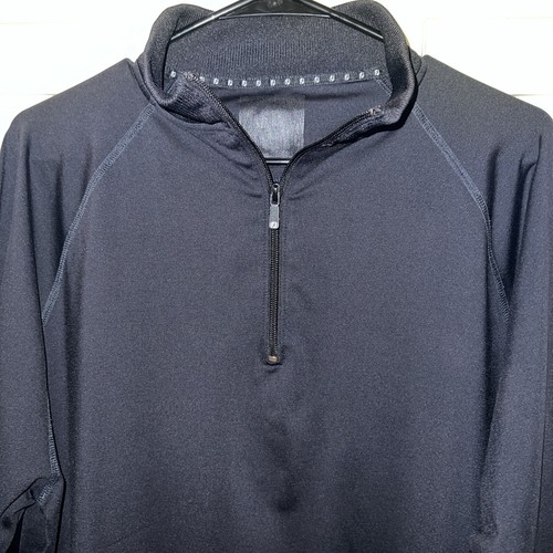 Pullover Footjoy para Hombres XLarge Negro Ligero Sólido Capa Media 1/4 Cremallera Elastizado - Imagen 2 de 8