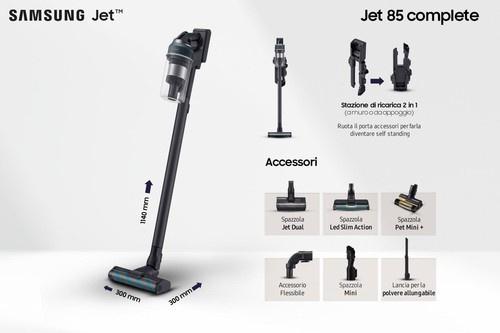 Samsung Scopa Elettrica senza Filo senza Sacco 210 Watt VS20C8524TBWA Jet 85 - Foto 3 di 9