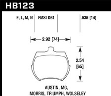 Hawk Performance HB123E.535 Blue 9012 Disc Brake Pad Fits 66-80 Midget TR7