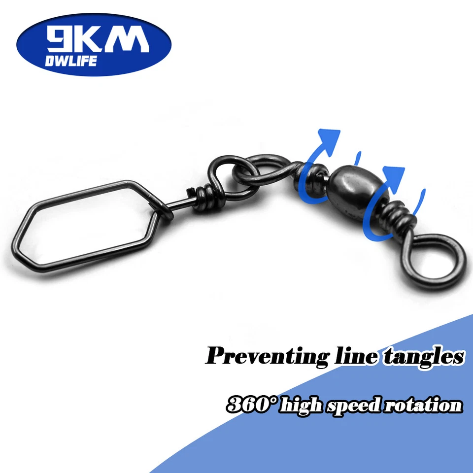 25~100Pcs Fishing Swivel Coastlock Snaps Brass Fishing Rolling Swivel Interlock - Image 4 of 4