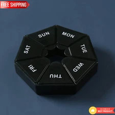 ROUND 7 DAY PILL BOX ORGANIZER FOR MEDICINE TRAVEL CASE HOLDER WEEKLY -WHOLESALE