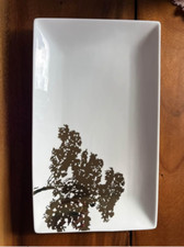 Beautiful Bella Luna platter with a gold tree. 14” X 8 1/2