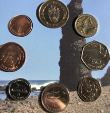 St. Helena Ascension Islands Coin Set 1p To 2£ Pounds 2003/6 All New BUNC Animal