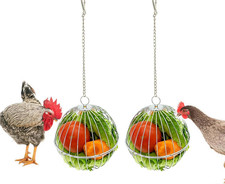 Chicken Treat Ball Chicken Vegetable Feeder Veggie Hanging Ball Toy for Hens 2PC