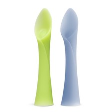 2 PCS Kiwi Blueberry Silicone SoftTip Training Spoon For Baby Weaning