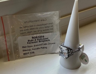 Bomb Party - RG93259 Sz 8  Make A Statement  Exclusive Bringback CZ Hematite GOT