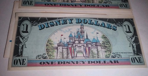 Disney Dollars 1989 $1 Mickey Mouse 2 números de serie bajos consecutivos 73488A 89A - Imagen 5 de 9