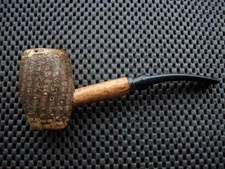 Missouri Meerschaum Corn Cob Pipe Country Gentleman Bent Black Danish Stem