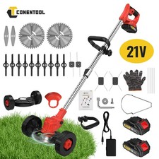 5 in 1 Cordless Strimmer Telescopic Lightweight Grass Trimmer with Battery+Wheel