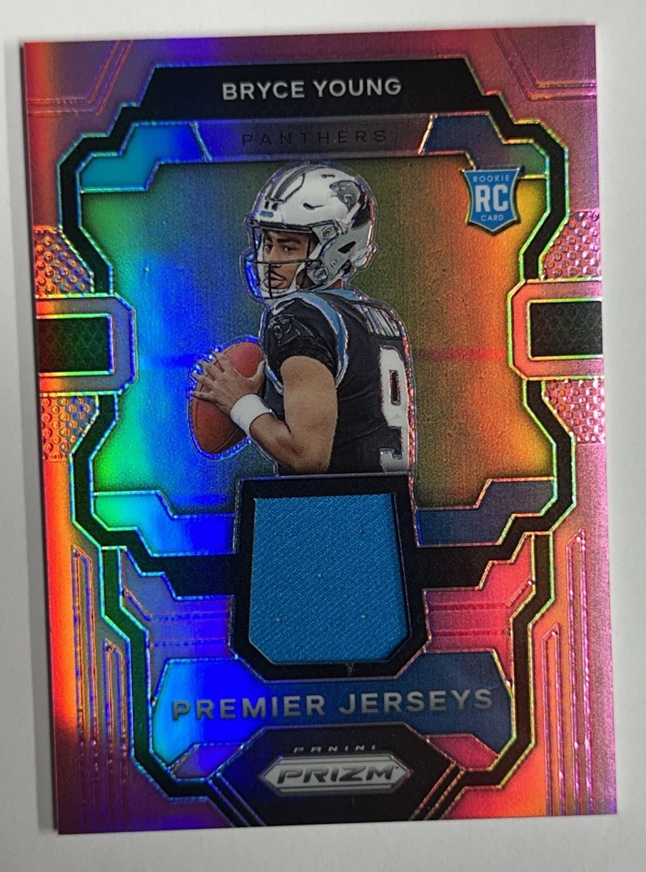 2023 Panini Prizm Premier Jerseys Pink Bryce Young Rookie Relic