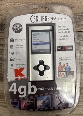 Eclipse 4gb SD Card MP3 Music Audio Video Player FM Radio Camera Rechargeable