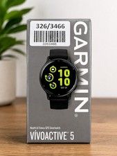 Garmin v&iacute;voactive 5 GPS Smartwatch 42mm Black Silicone Band Touchscreen