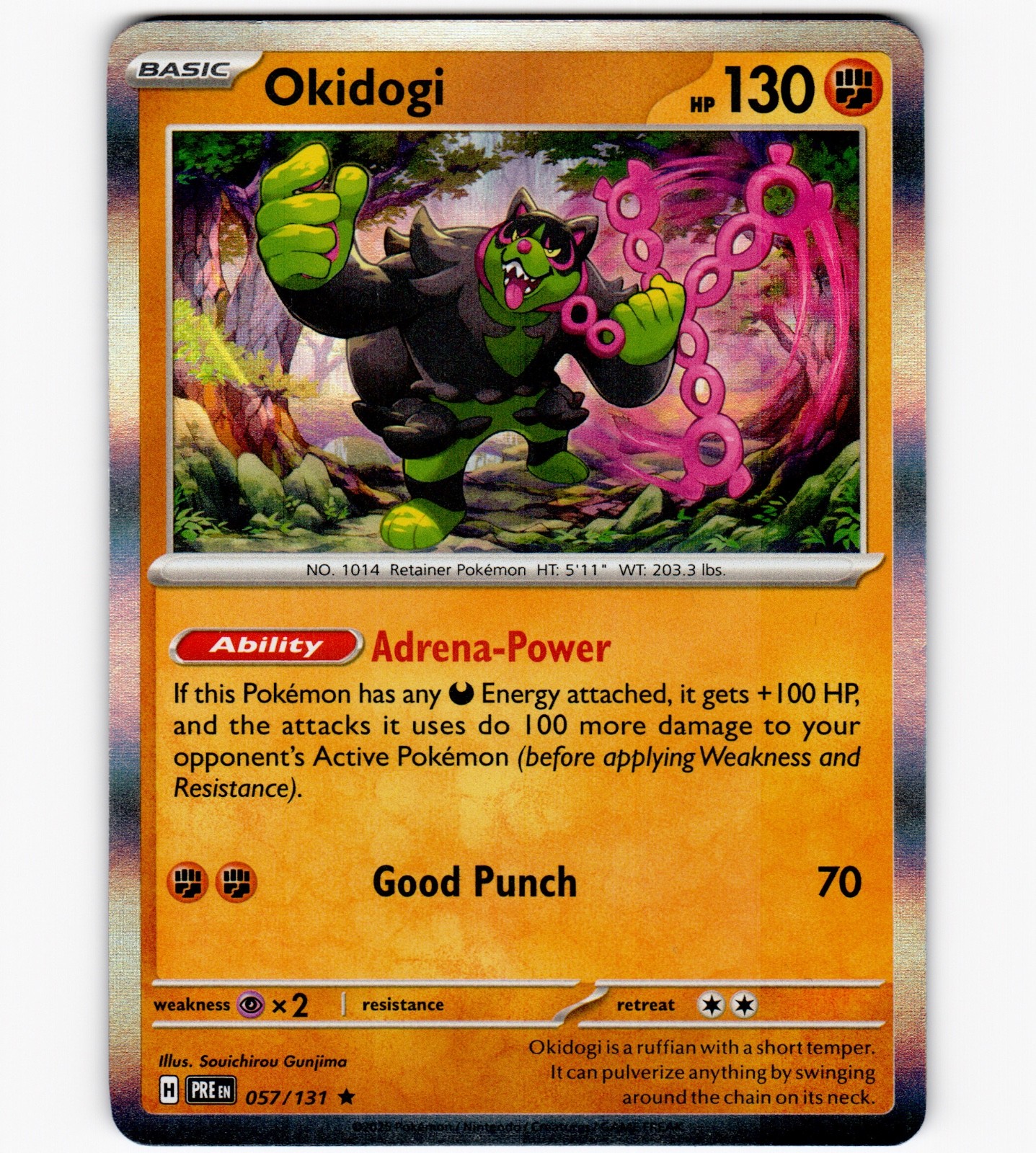 Okidogi 057/131 SV: Prismatic Evolutions Holo Rare Pokemon
