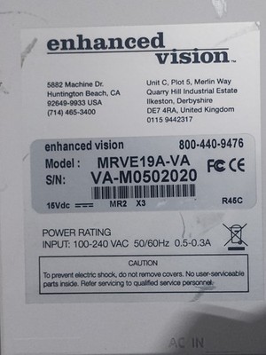Enhanced Vision MRVE19A-VA Video Magnifier Auto Focus Brightness Control