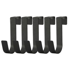 Over The Cabinet Door Single Hooks 5 Pack  Fit for 3/4 inch Doors Black