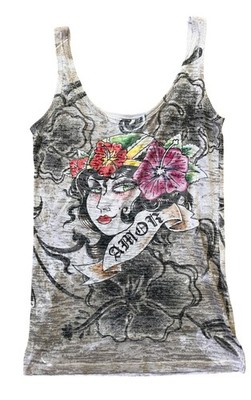 Cyber Grunge Y2K Tank Top Womens Medium 1920s Girl MCBling Tattoo