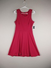 Old Navy Womens Sleeveless Fit & Flare Dress Round Neck Back Zip Size S Pink