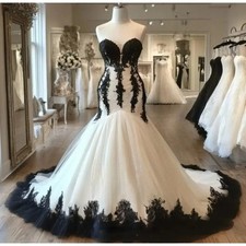 Gothic Lace Applique Mermaid Wedding Dresses Sweetheart Sleeveless Vintage Gowns