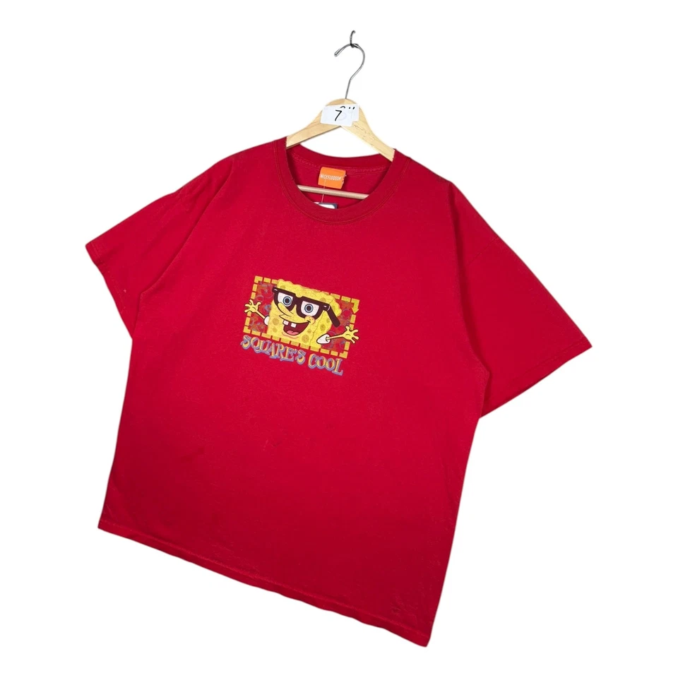 Vintage SpongeBob SquarePants Nickelodeon T-Shirt Red Mens XL - Image 3 of 4