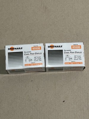 Spotnails 85506 Galvanized Chisel Point Staples 3/8'' crown 3/8'' leg A-11 T-50