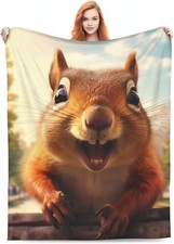 Cute Squirrel Throw Blankets for Girls Boys Adults Kids Ultra 60x50,