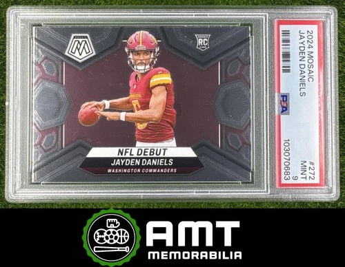 Jayden Daniels RC PSA 9 2024 Panini Mosaic Washington Commanders #272 0683