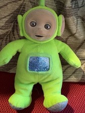 Vintage 1998 Eden Teletubbies 8" Dipsy Flocked Fuzzy Face Plush