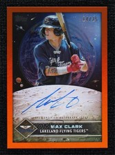 2024 Topps Pro Debut Future Cornerstones Orange Foil 14/25 Max Clark Auto 1v3