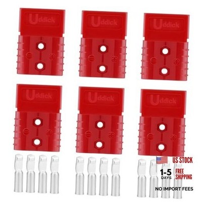 6PCS 120A Battery Cable Quick Connect/Disconnect Connector Plug 6PCS 2AWG red