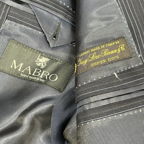 Mabro Italian Suit Men 42R Blue Pinstripe Super 120’s Loro Piana Italy Blazer - Picture 5 of 16