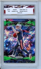 2024 Panini Prizm - Fireworks Drake Maye #22 Green Ice Prizm RC AGC 10 Gem Mint