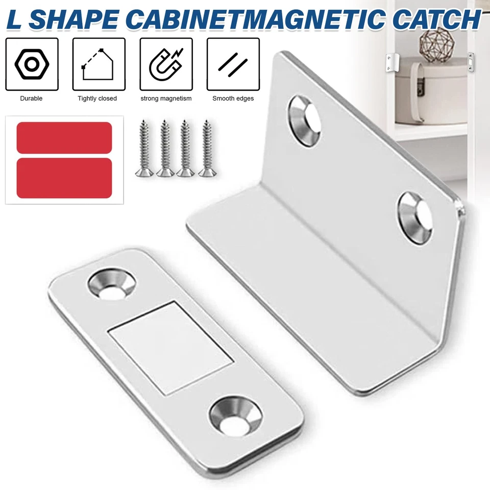 Türmagnete Schrank Tür Extrem Stark Magnetschnäpper Möbelmagnet L Form - Bild 3 von 4
