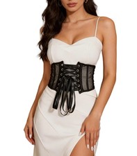 Vintage Corset Belt for , Wide Mesh Waist Cincher with Lace Up, for Dresses H...