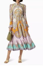 Zimmermann Lola Paisly Midi Dress . Size 1 (8-10au) US 4-6