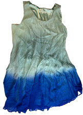 Calvin Klein Women's Teal & Blue Multicolored Tank Top Knee Length Dress Size 24