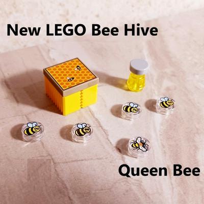New LEGO BeeHive Set QUEEN BEE Printed parts Bees Swarm Bee Hive Bee Keeper