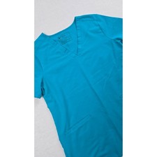 FIGS Technical Collection Casma Three Pocket Scrub Top Size S Teal Blue 1773